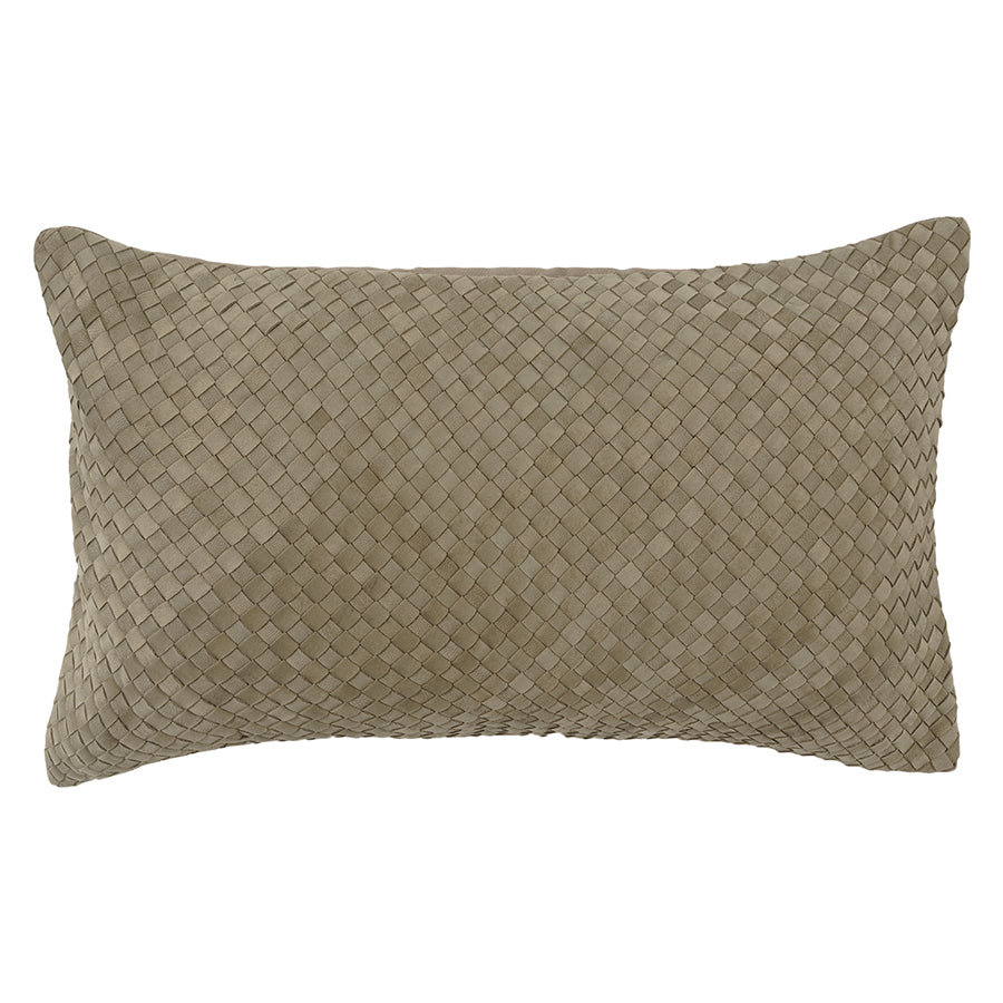 Leather Weave Bottega Cushion | Sage | 30cm x 50cm | Hides of Excellence