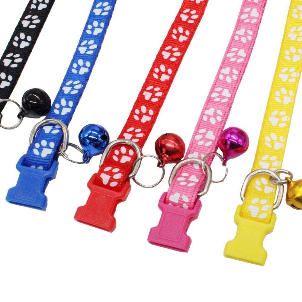 Nametag Rainbow Paw Collar with Bell | FancyPetTags.com