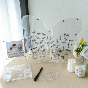 Acrylic Clear Butterfly Guest Wish Drop Frame for Wedding or Quinceanera - Guest Book Alternative - The Event Lady Store