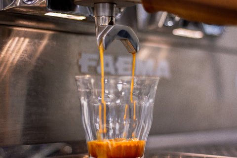 Espresso shot extracting