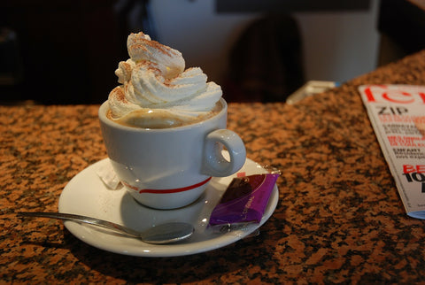 Belgian style cappucino with whipped cream