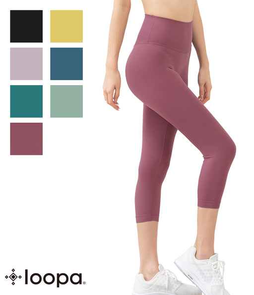 [Loopa] Cotton Lycra Capri Yoga Trousers 2Tone