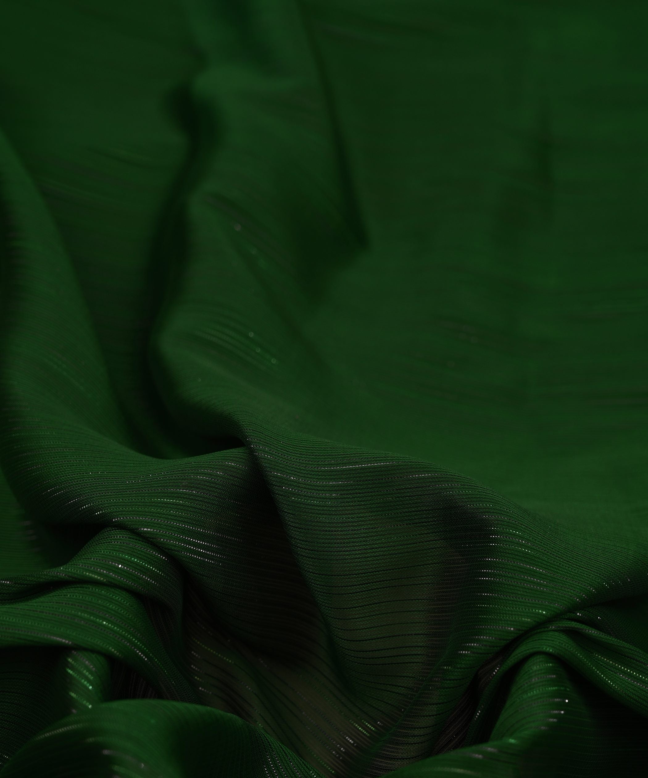 Buy Bottle Green Georgette Fabric With Lining Online