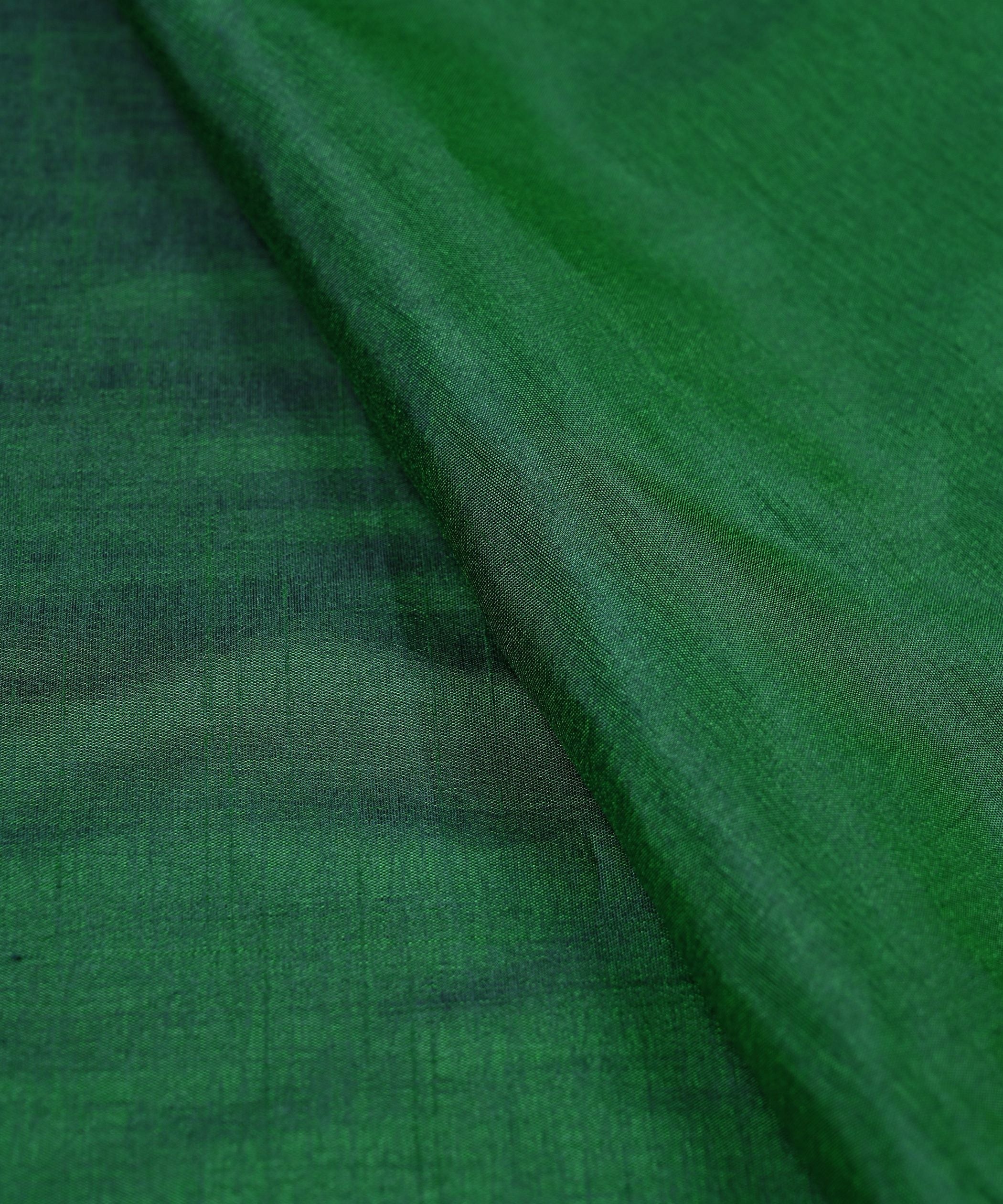 Buy Bottle Green Plain Dyed Sana Silk Fabric Online at Wholesale Prices ...