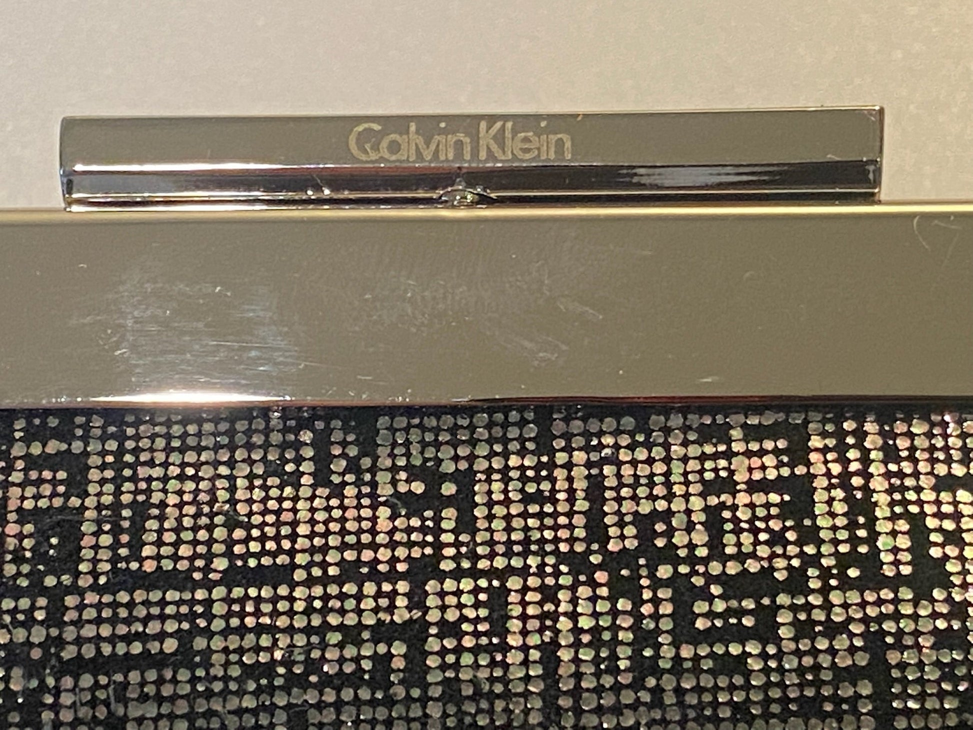 Klein Silver Metallic Clutch Purse –