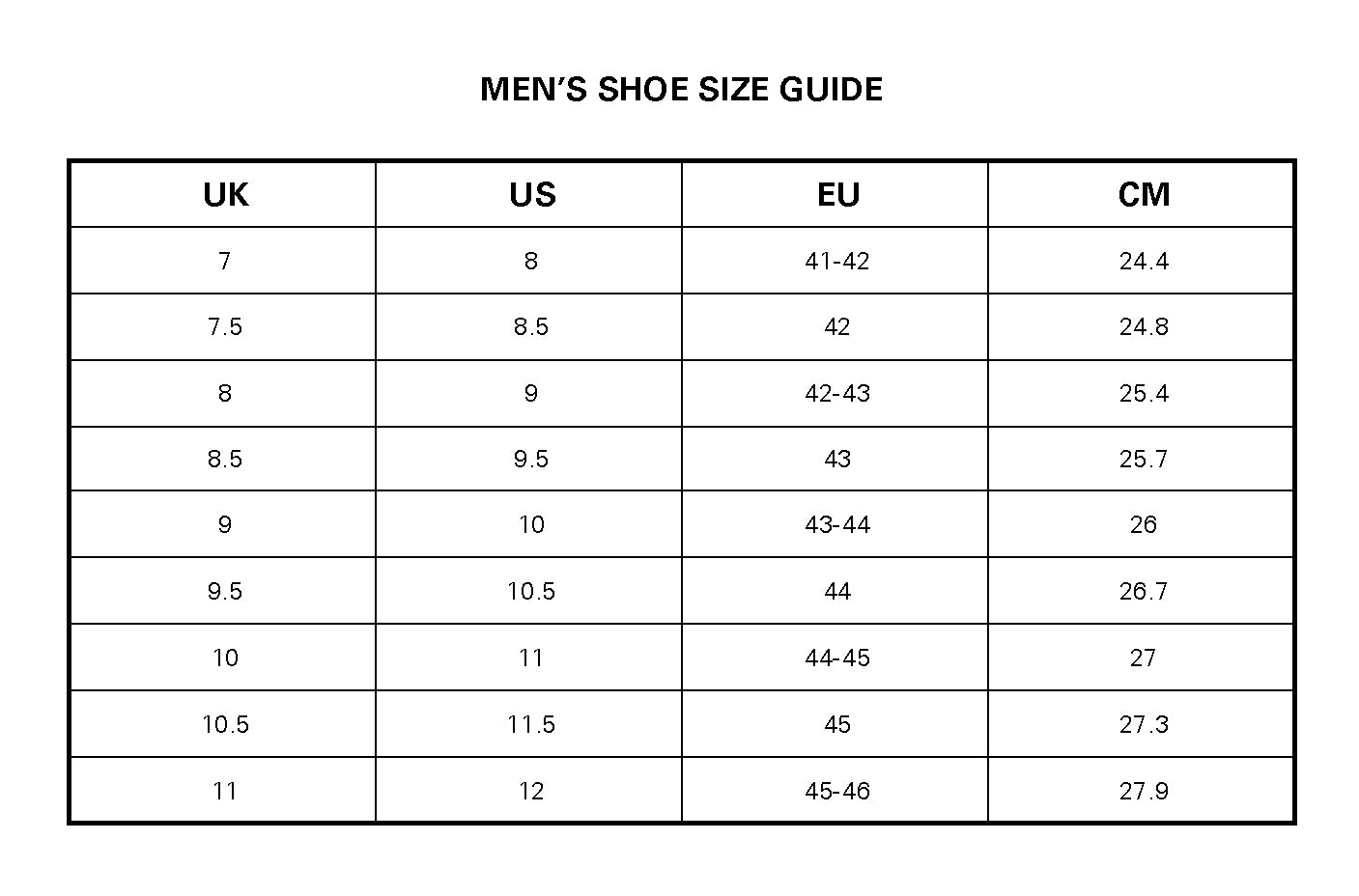 Size Guide | Copperfield