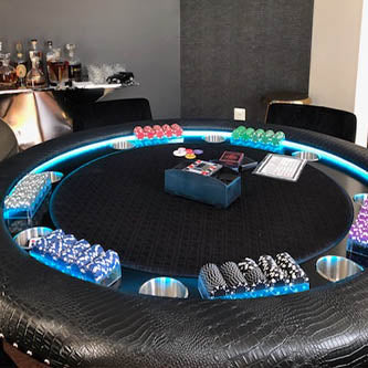 Round Poker table with LED's