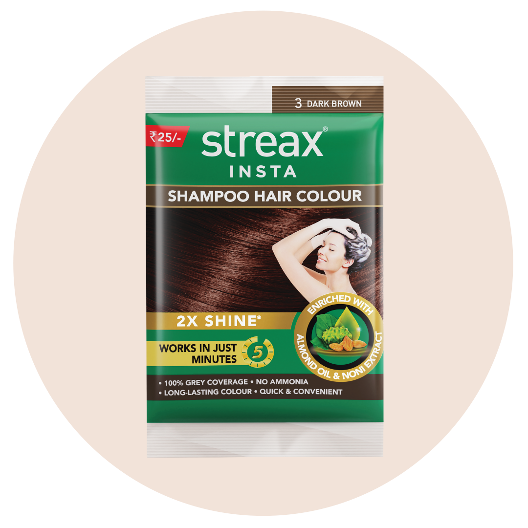 Streax Cream Hair Colour Dark Brown  Streax Walnut serum 45 ML