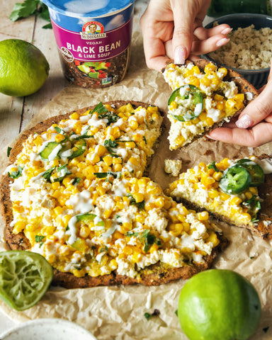 Mexican Street Corn Pizza with Black Bean Crust