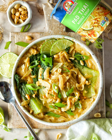 Thai Peanut Noodle Soup with Lemongrass Infused Broth