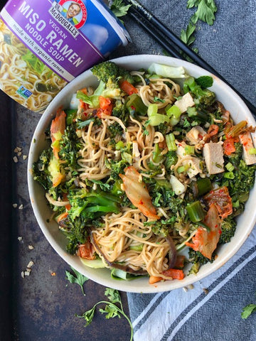 Kimchi Ramen Noodle Stir Fry by @thecuttingveg