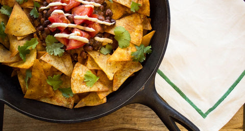 Organic Vegan Baked Chili Bean Nachos