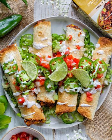 Giant Vegan Tortilla Soup Taquitos