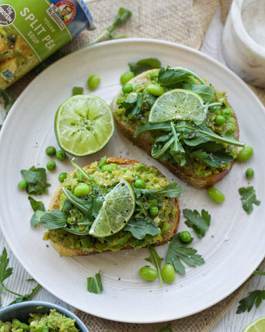 Split Pea Mash on Toast