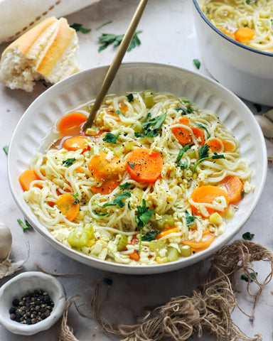 How to Make Vegetarian Chicken Noodle Soup