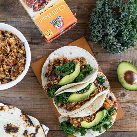 Vegan Spanish Rice Chili Tacos by Jasmine Briones