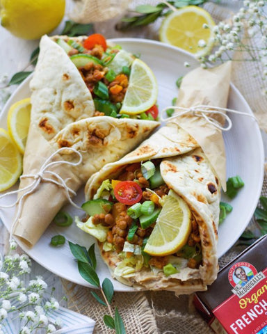 lemony lentil wraps