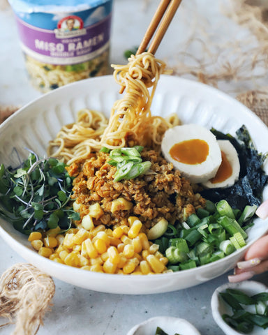 Vegan mazeman-inspired noodles