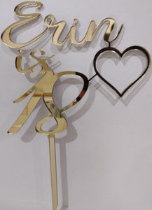 Name is Age with Heart Cake Topper