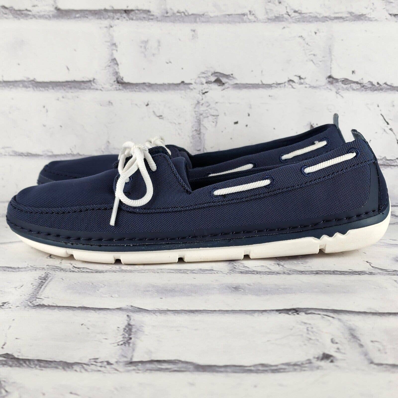 Clarks Cloudsteppers Step Maro Boat Shoes Women's Sz 7 W Navy Lightweight Shoes