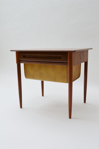 Scandanavian Teak Sewing Unit/Side Table - Mid Century Modern 1950'S