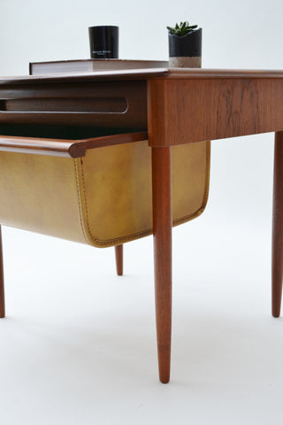Scandanavian Teak Sewing Unit/Side Table - Mid Century Modern 1950'S