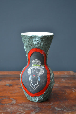 Vintage Retro Ceramic Vase - 1960's West German