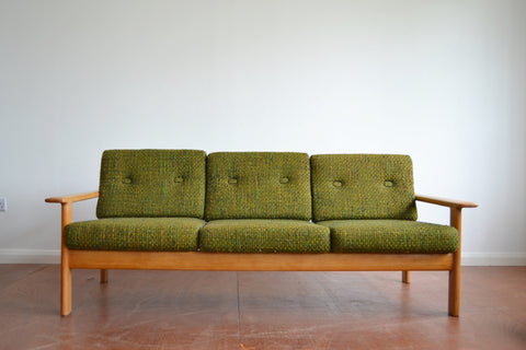Vintage Danish Oak Sofa and Armchairs - Mid century Modern - 1960's