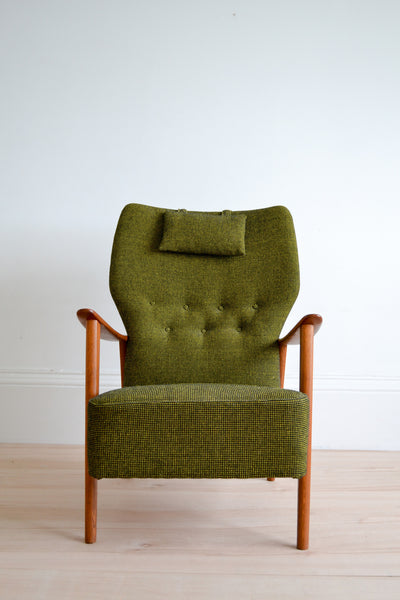 Vintage Scandinavian Teak Lounge Arm Chair by Folke Ohlsson for Duxello - 1950's Mid Century Modern
