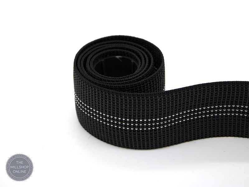 Heavy Duty 2 Elastic Webbing for Upholstery - Black