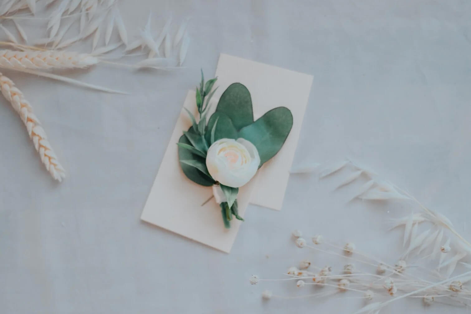 Dried peonies in white from Hidden Botanics.