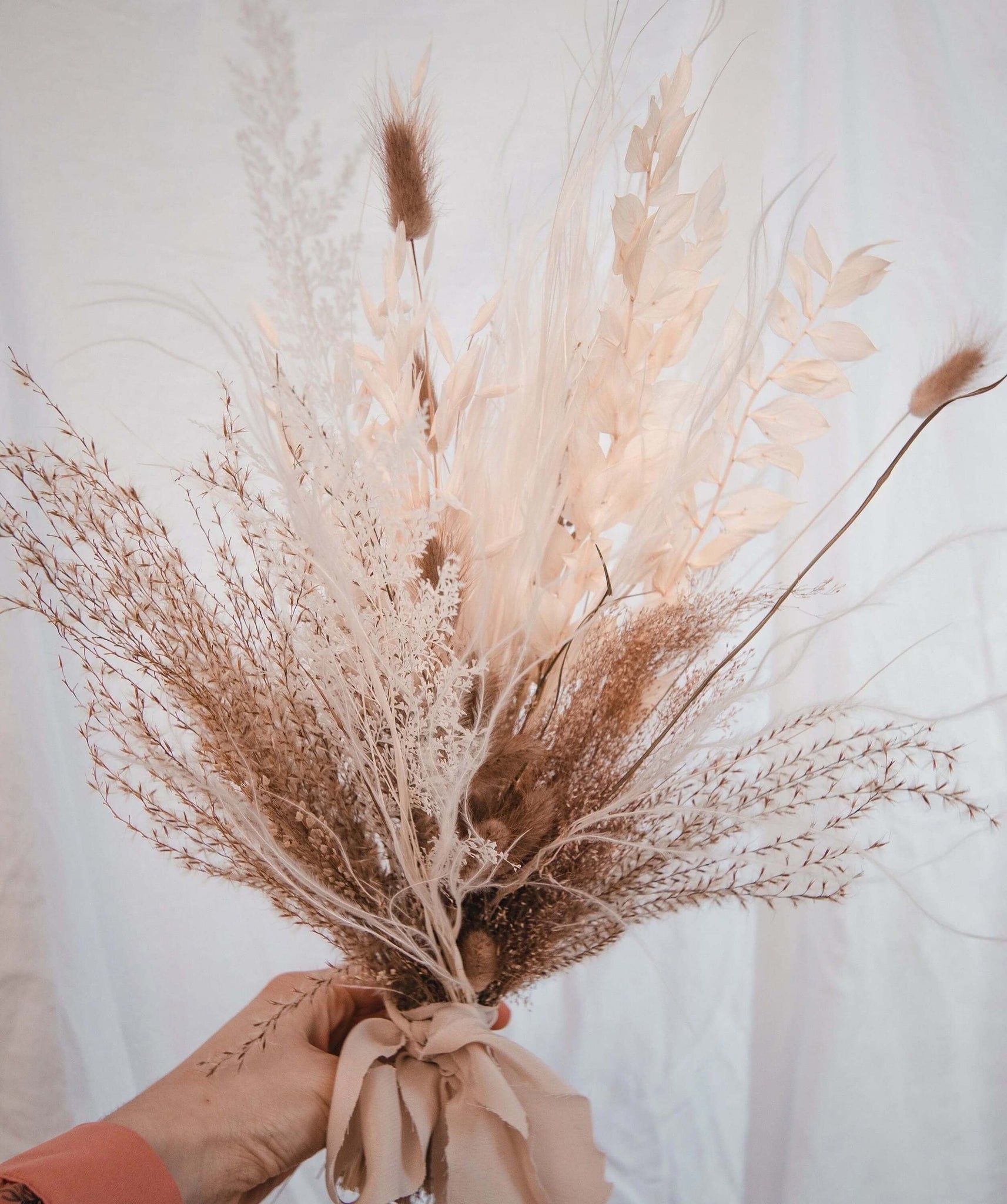 Dried wheat vintage flower arrangements for weddings from Hidden Botanics.