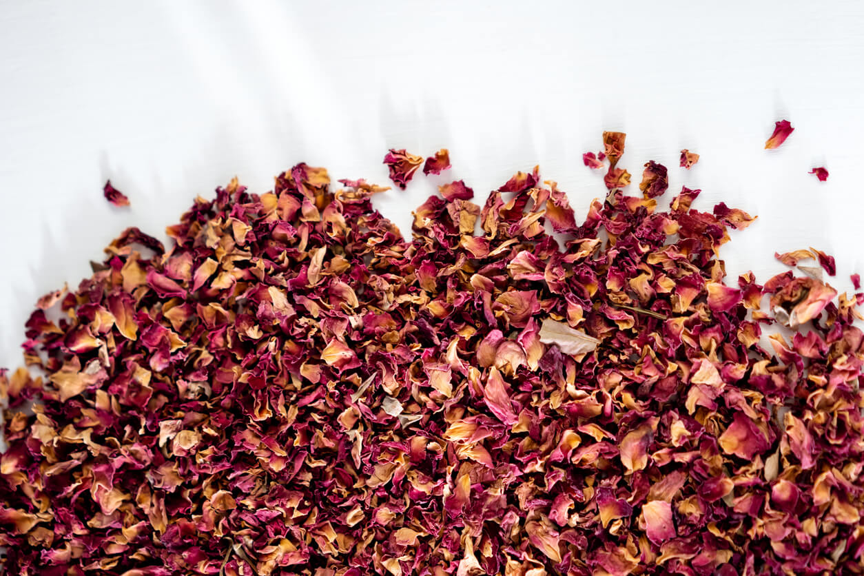 Dried roses confetti.