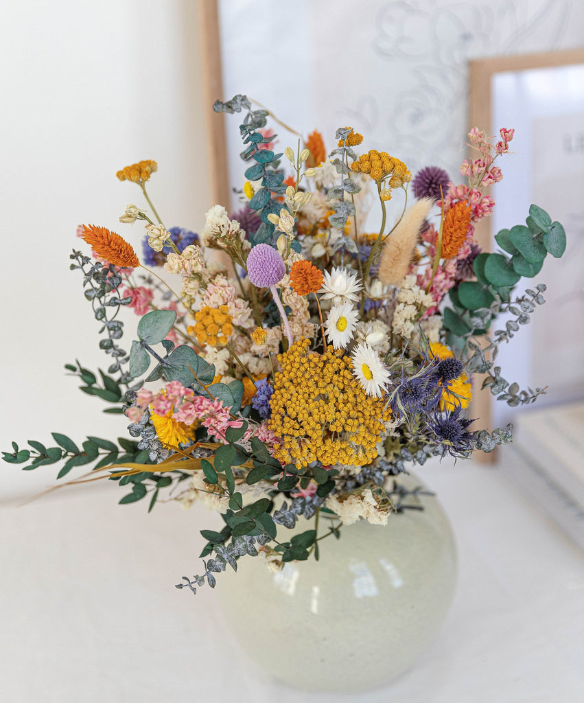 Dark Blue Eucalyptus & Pampas Grass Boho Bridal Bouquet / Pampas grass  dried grasses bouquet / dried flower bouquet / boho bridal bouquet