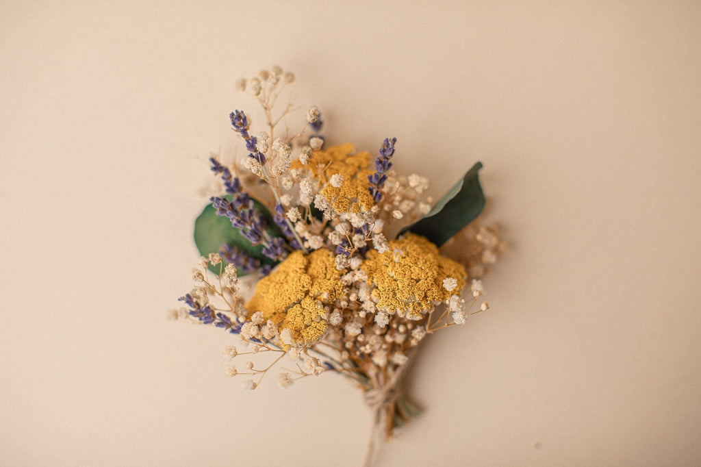 Preserved English Rose & Scottish Thistle Wrist Corsage / Ruscus Wrist