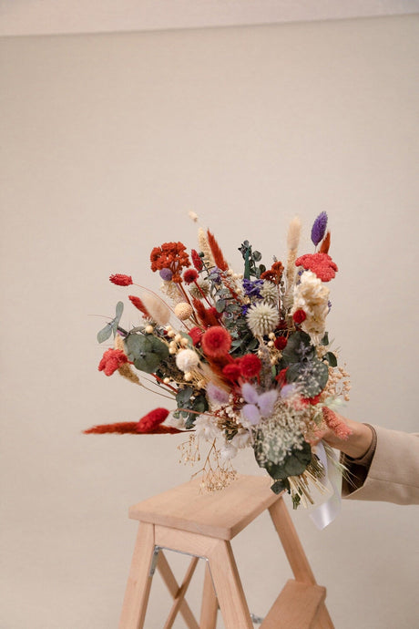 Boho Eucalyptus and Thistle Dried Flower Bouquet // Bridal Bouquet //B –