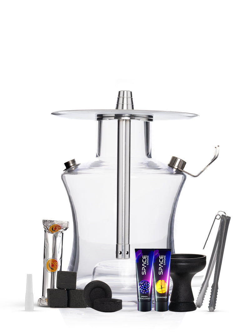 Oduman N5-Z Junior Clear Complete Shisha Pipe Package with Space 