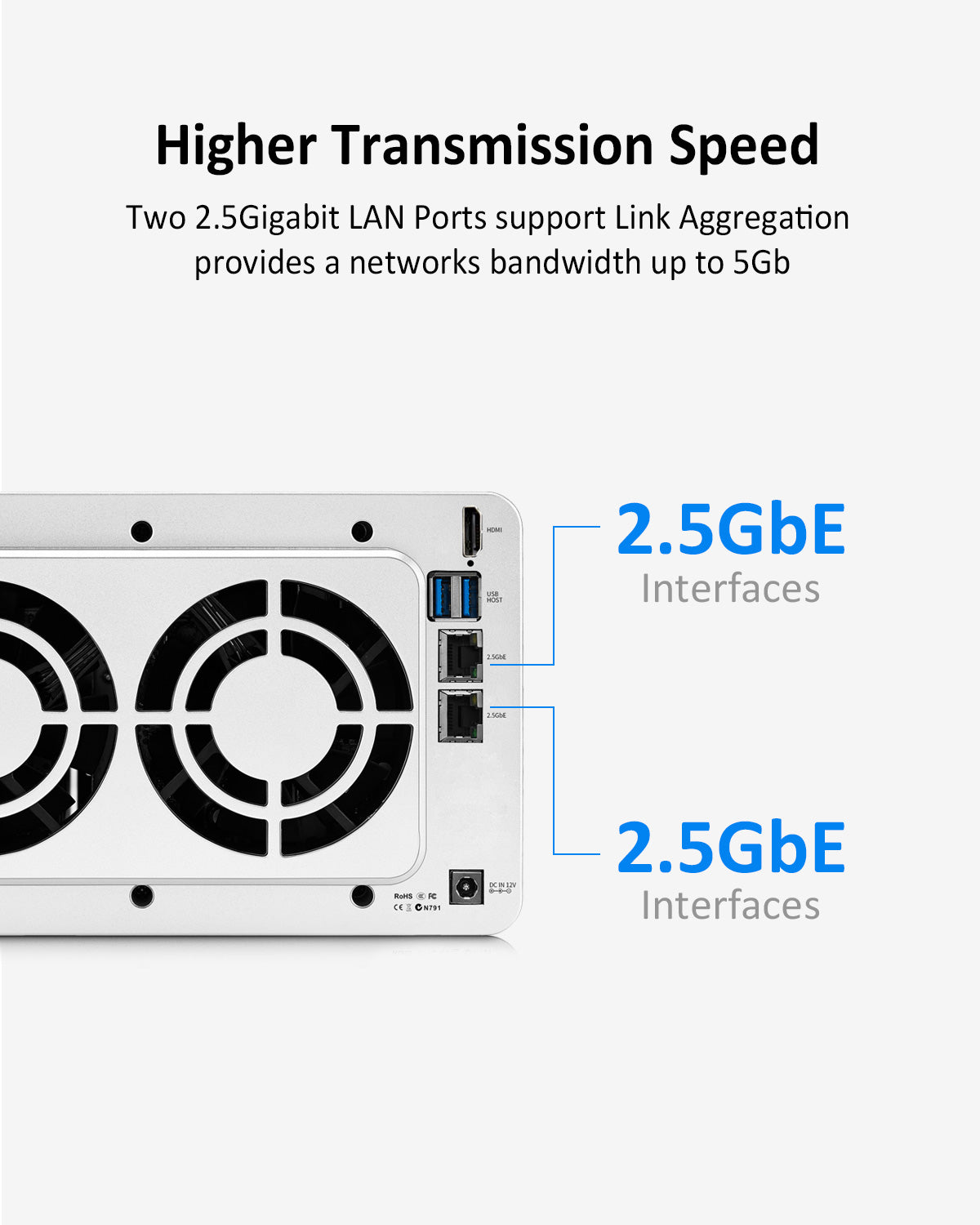 TERRAMASTER F4-223 4Bay 2.5GbE NAS Storage – High