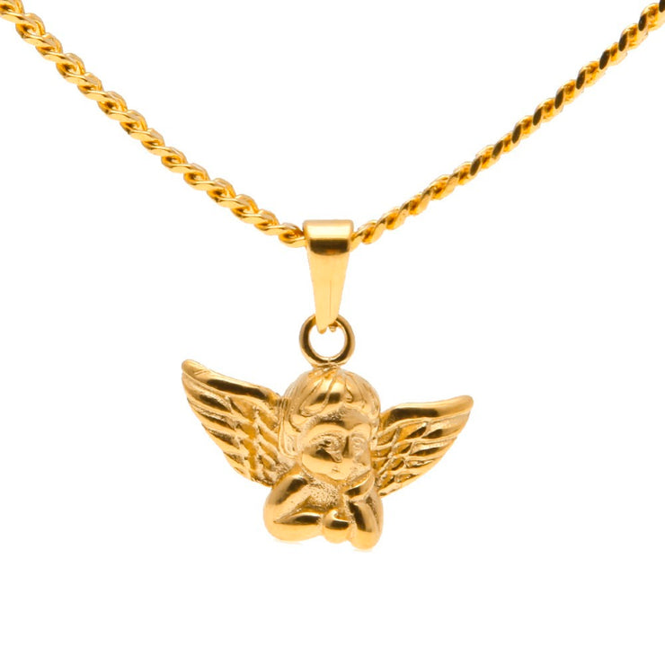 Gold Baby Angel Pendant Necklace