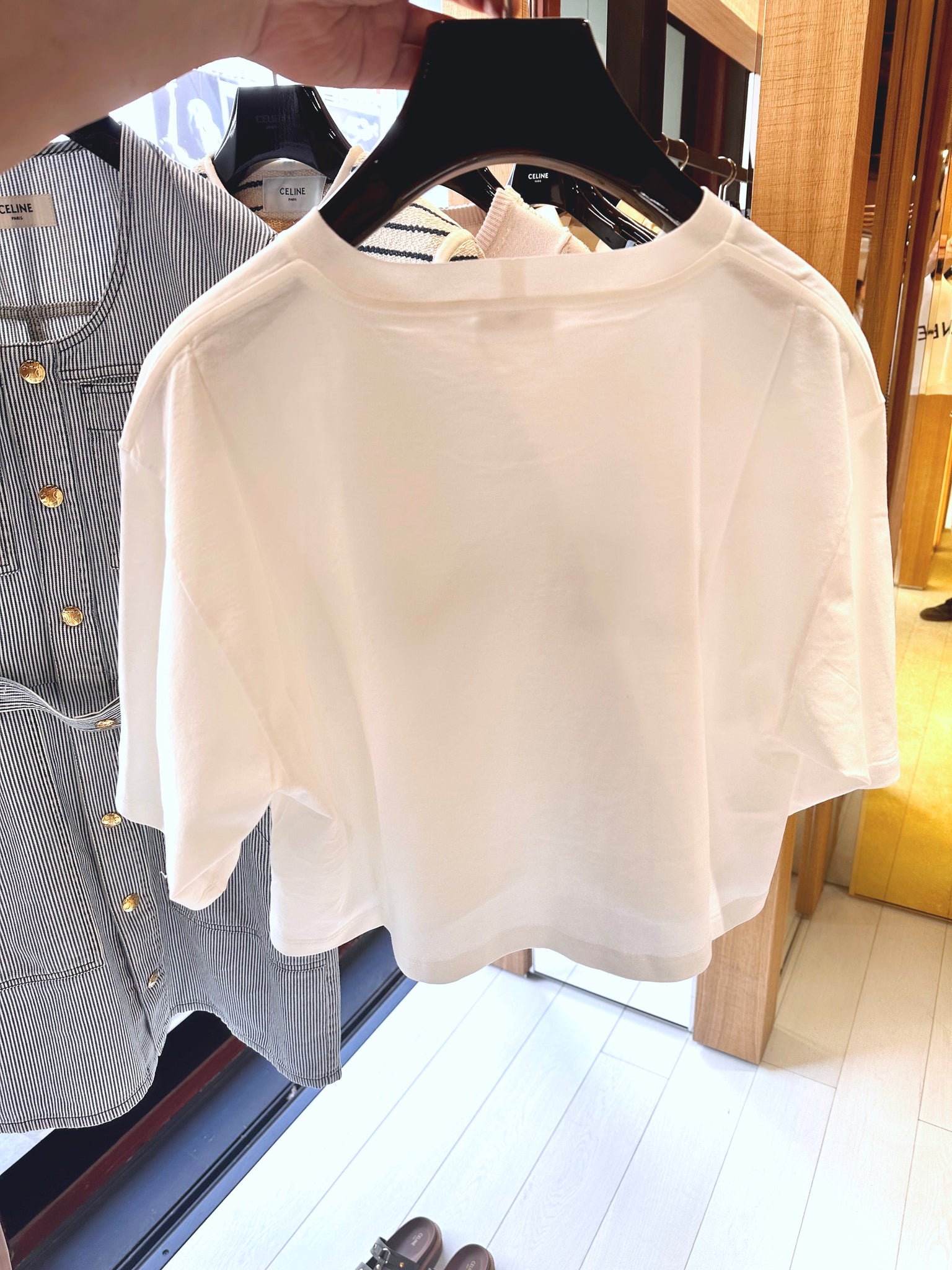 Cropped Celine T-Shirt in Cotton Jersey 2X761671Q.01EA, White, XL