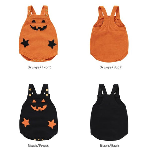 Baby Knitted Romper Pumpkin Overalls-177