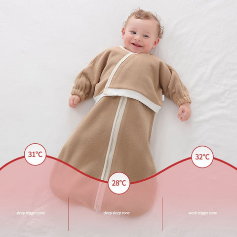 Newborn Infant Velvet Sleeping Bag with Coat 2 PCS Set-77