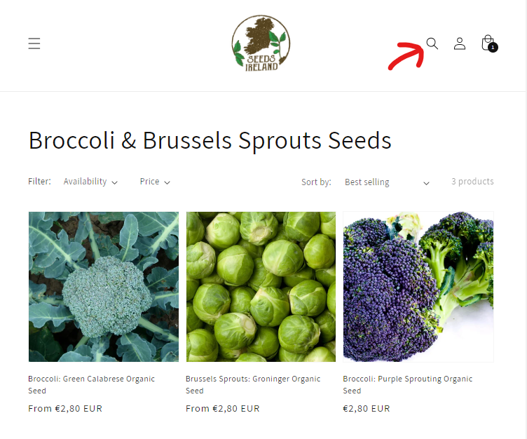 Seeds Ireland Search BAr