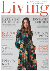 Living Magazine feature The Ives sleep products for world seep day, Living magazine front cover with a model wearing a bright summer dress