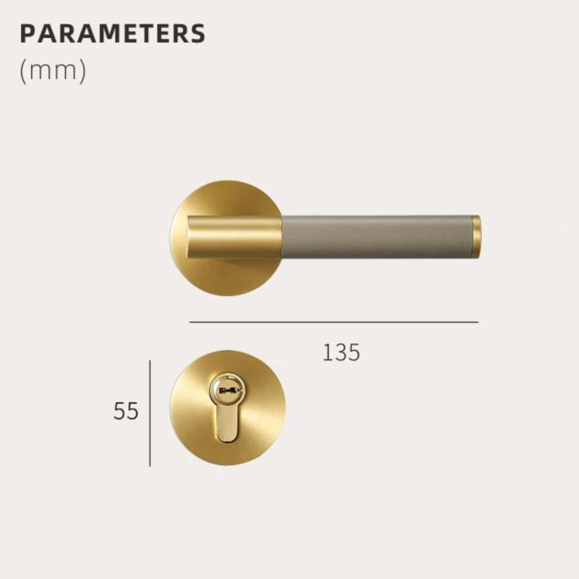 Door handle Helix 200 - Brushed brass, Door handle