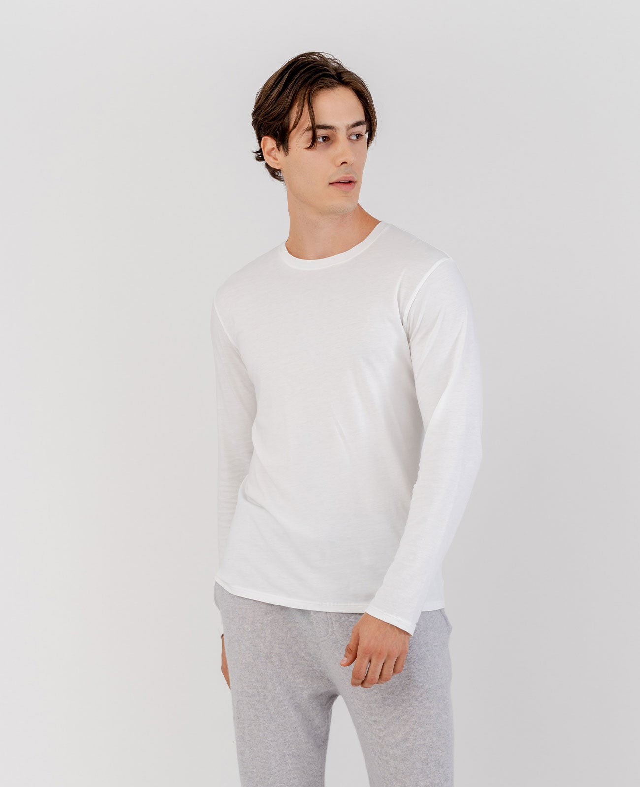 Organic Pima Cotton Long Sleeve Crew Neck Tee – GRANA