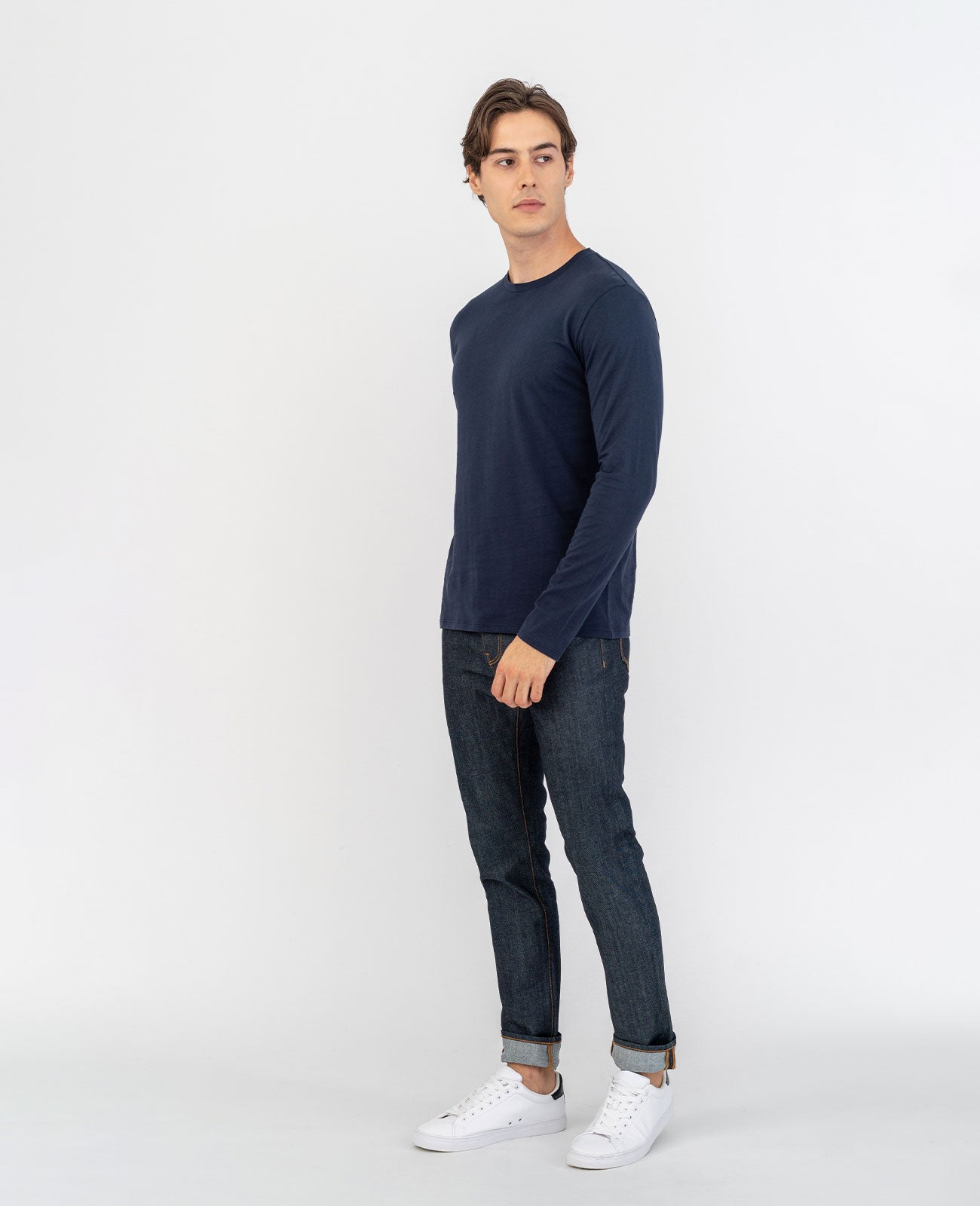 Organic Pima Cotton Long Sleeve V Neck Tee – GRANA