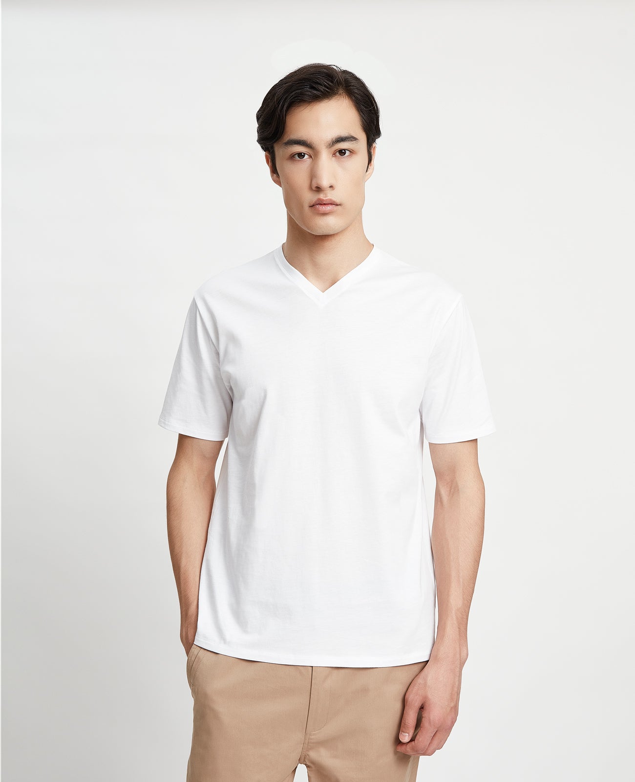 Lacoste White Pima Vneck Tee - White T Shirt Front And Back PNG Image With  Transparent Background