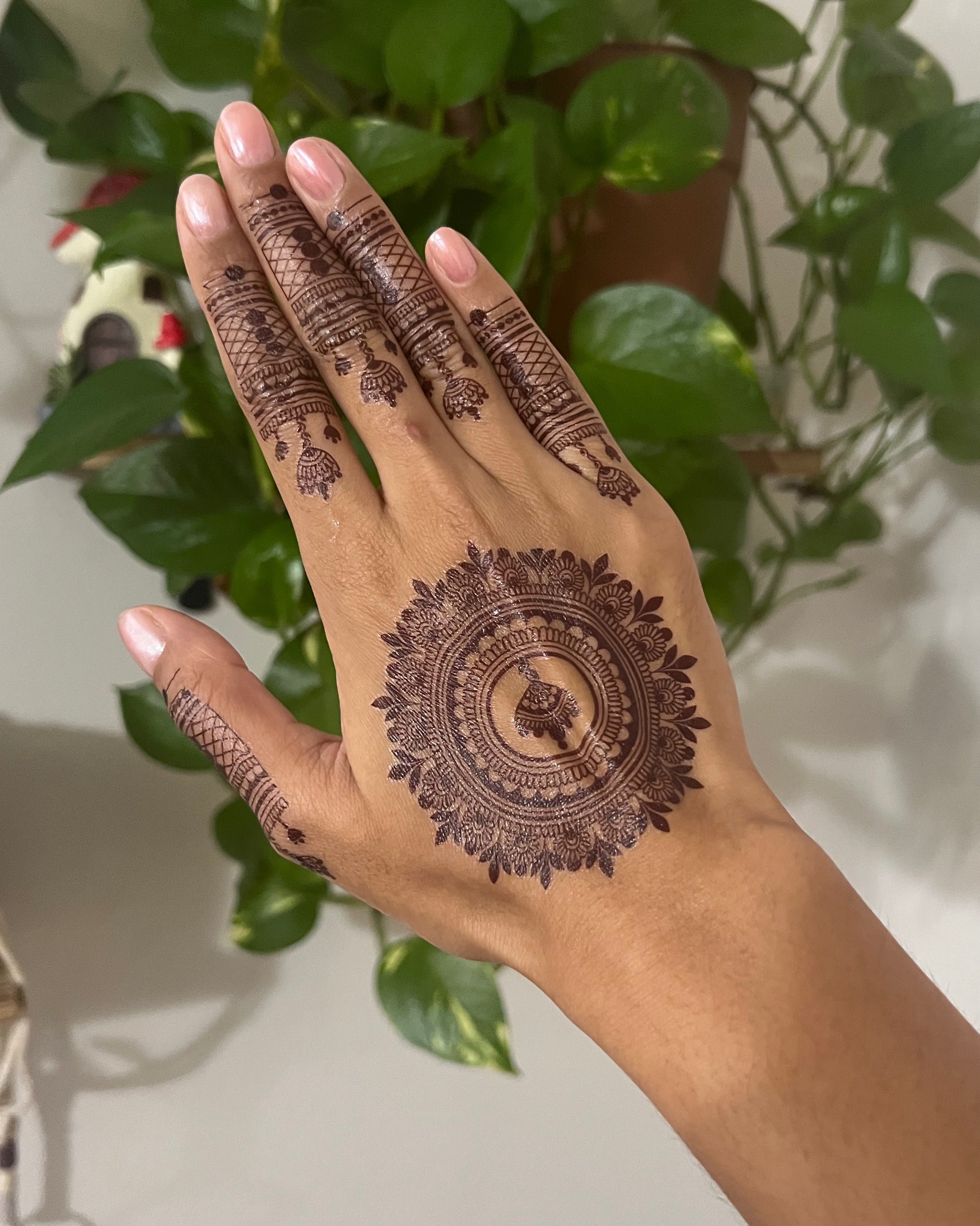 Jhumka - Mandala with Bell Instant Henna Tattoo (Design 13)