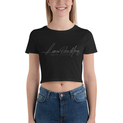 LOM Women’s Crop Tee - Legacy Over Money Clothing 